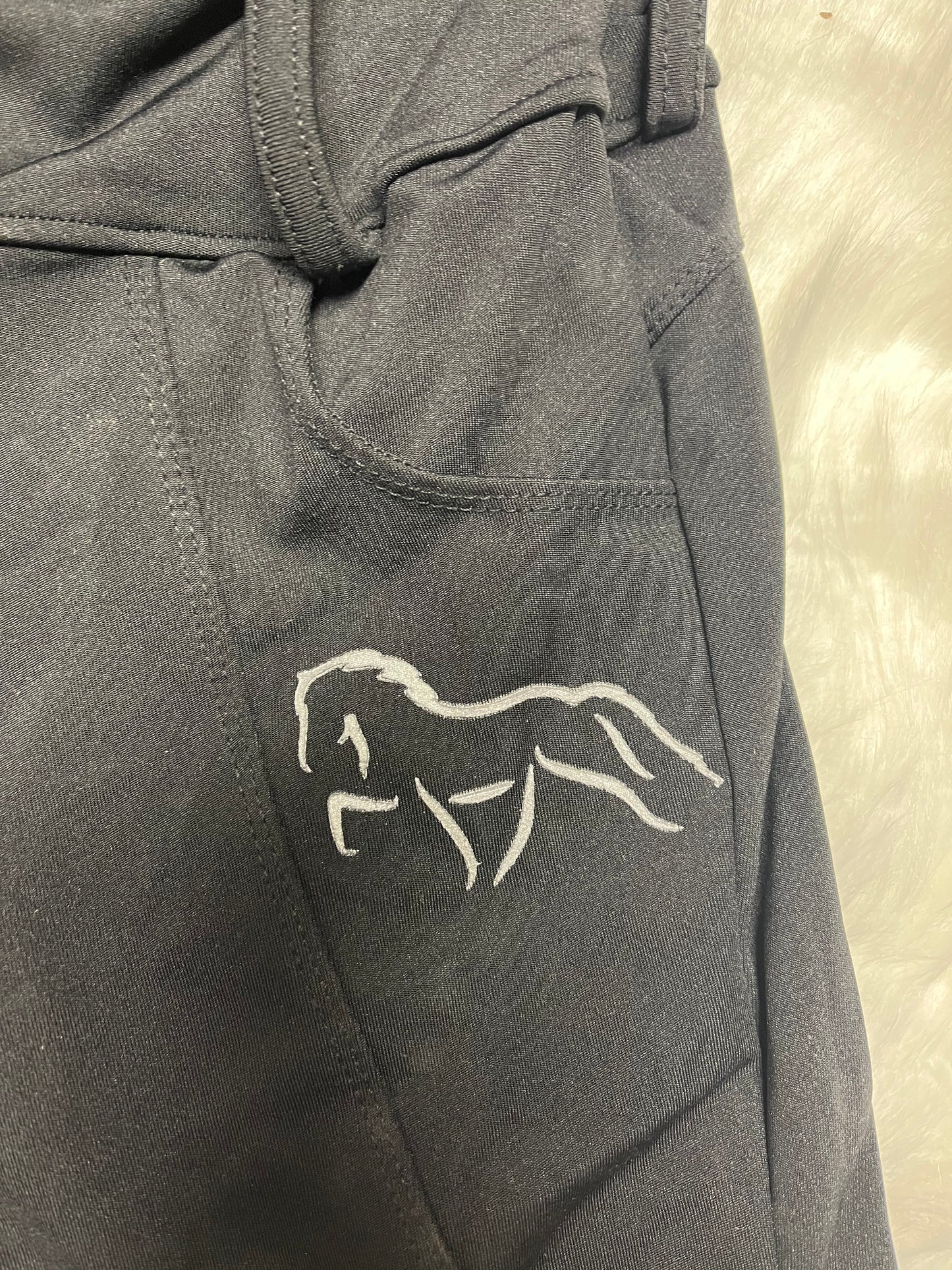 B-WARE Reitleggings Kunstlederbesatz