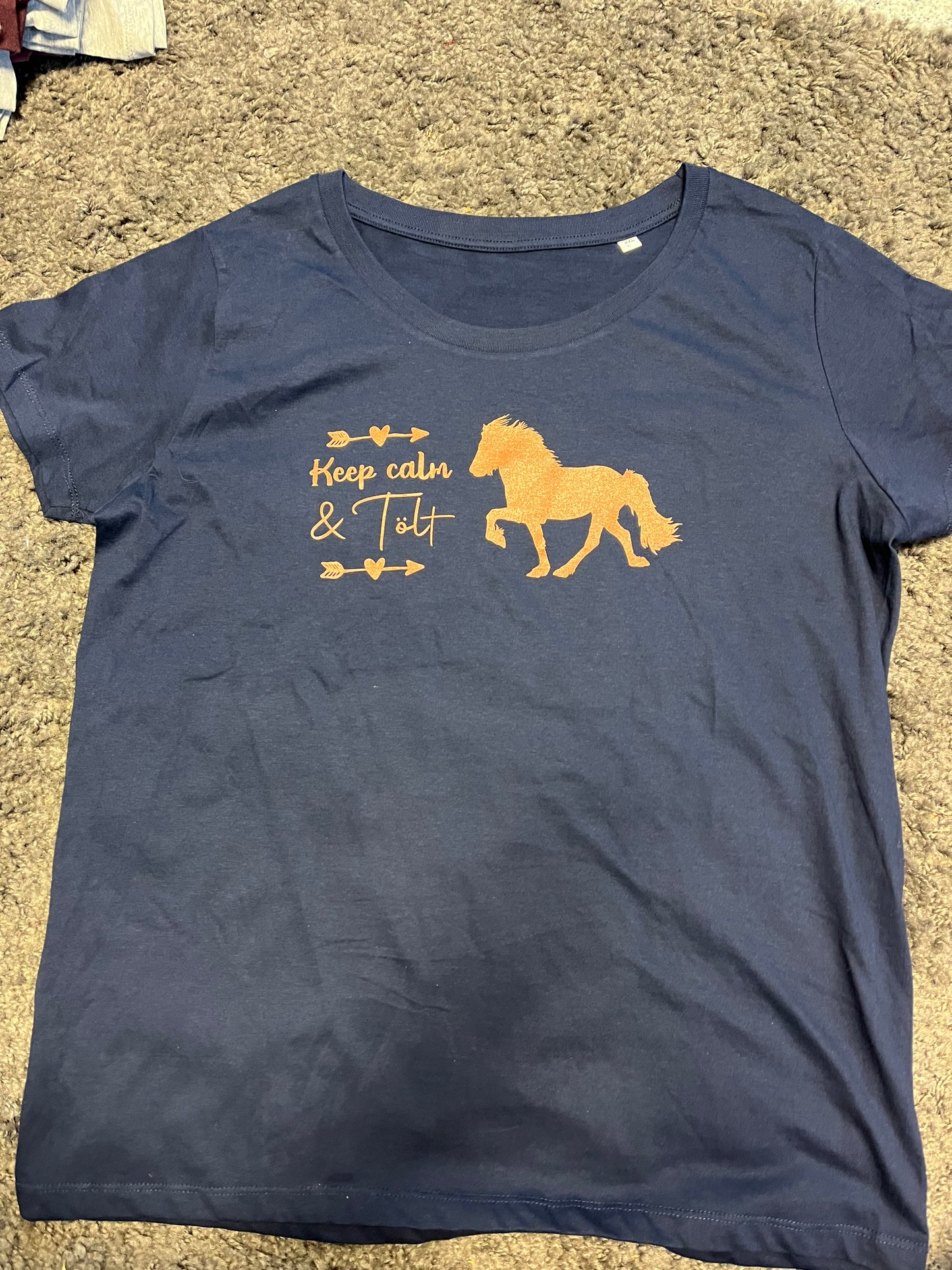 Damen-Shirt "Keep calm" navy