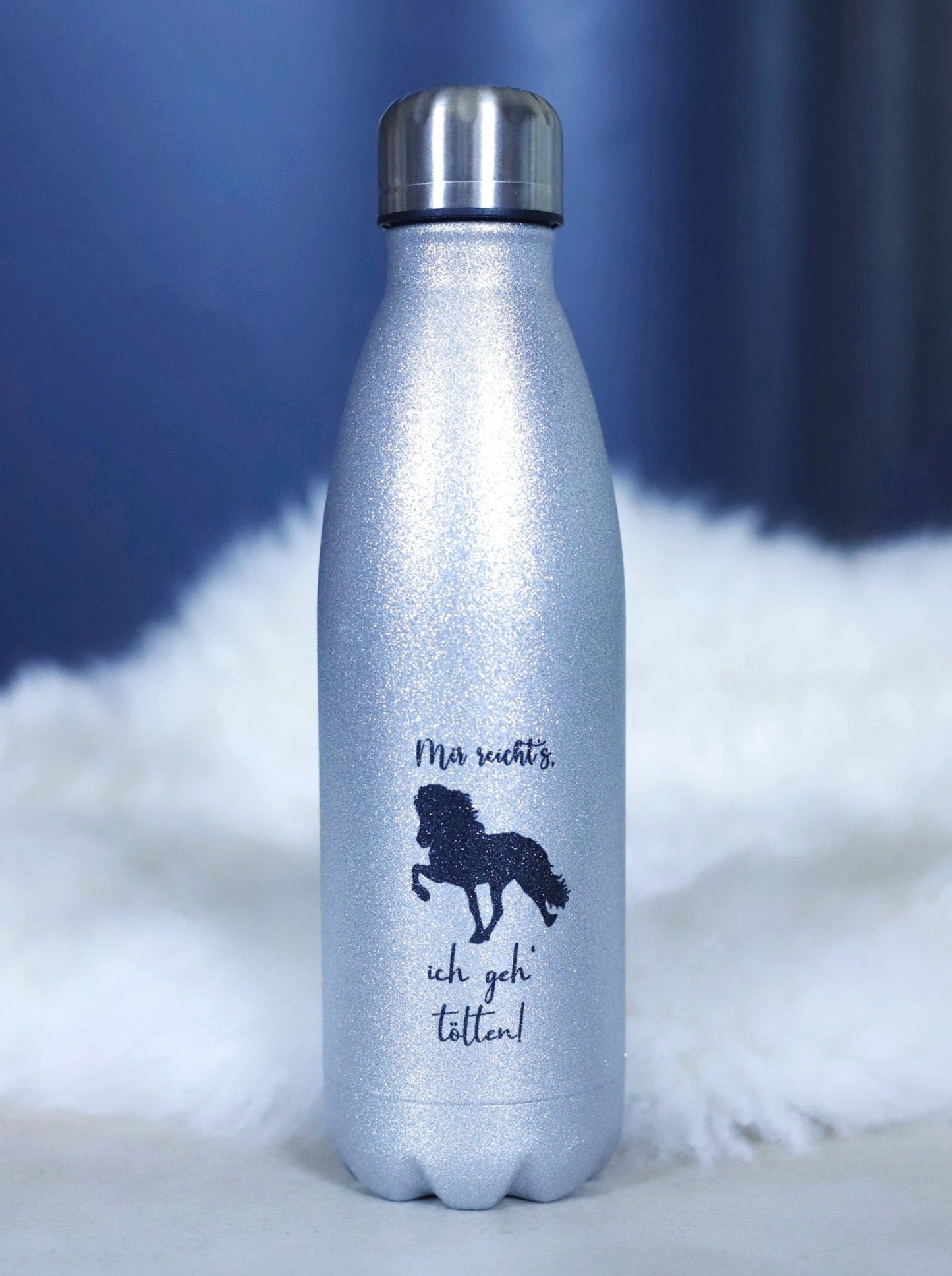 Thermosflasche "Mir reicht's, ich geh' tölten!" Silber