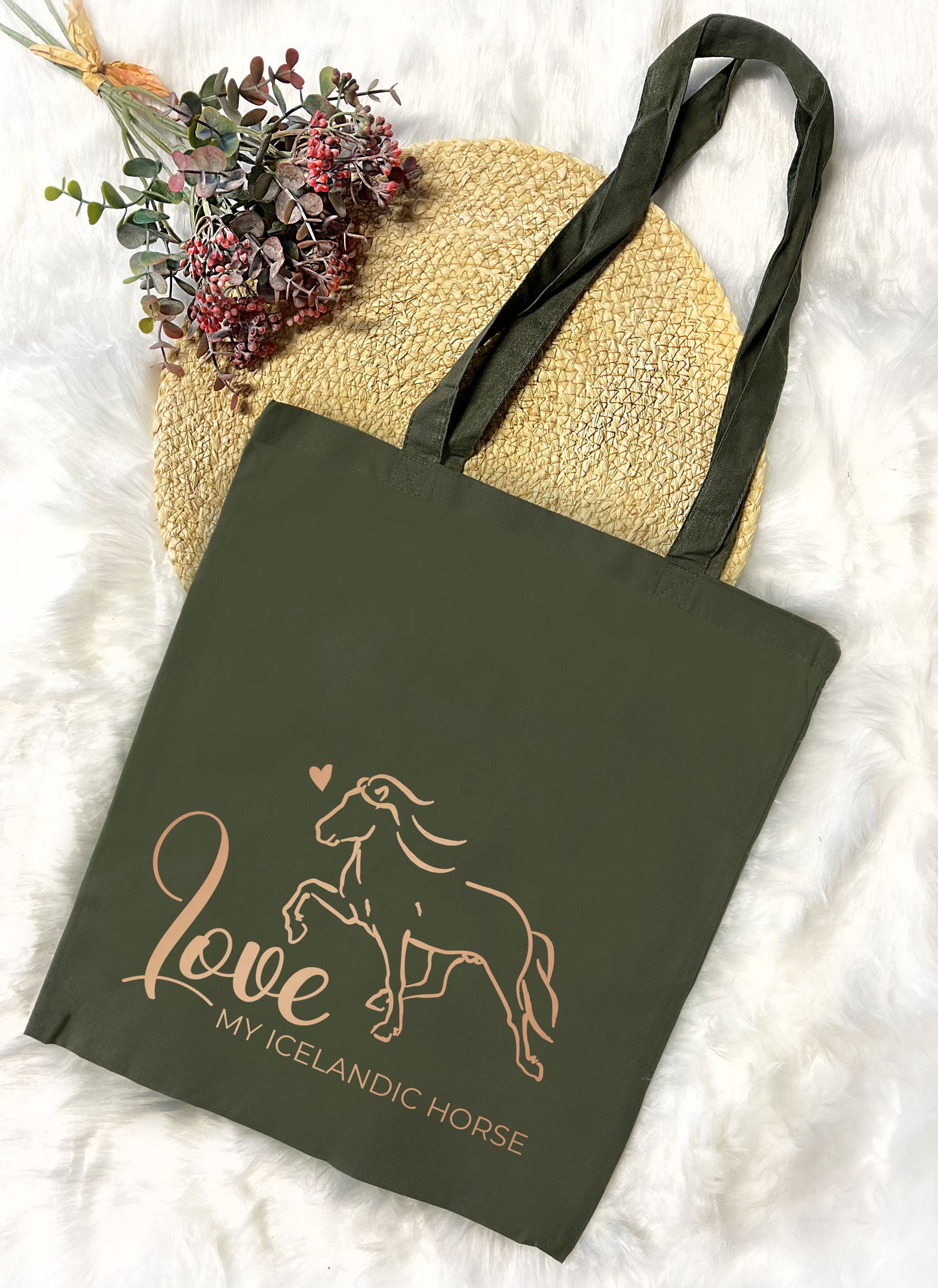 Baumwolltasche "Love my Icelandic Horse"