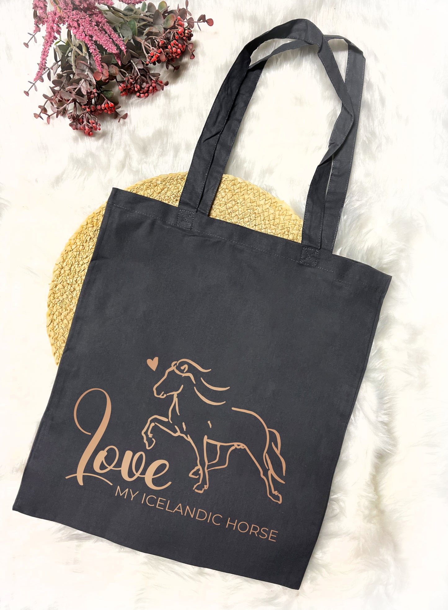 Baumwolltasche "Love my Icelandic Horse"