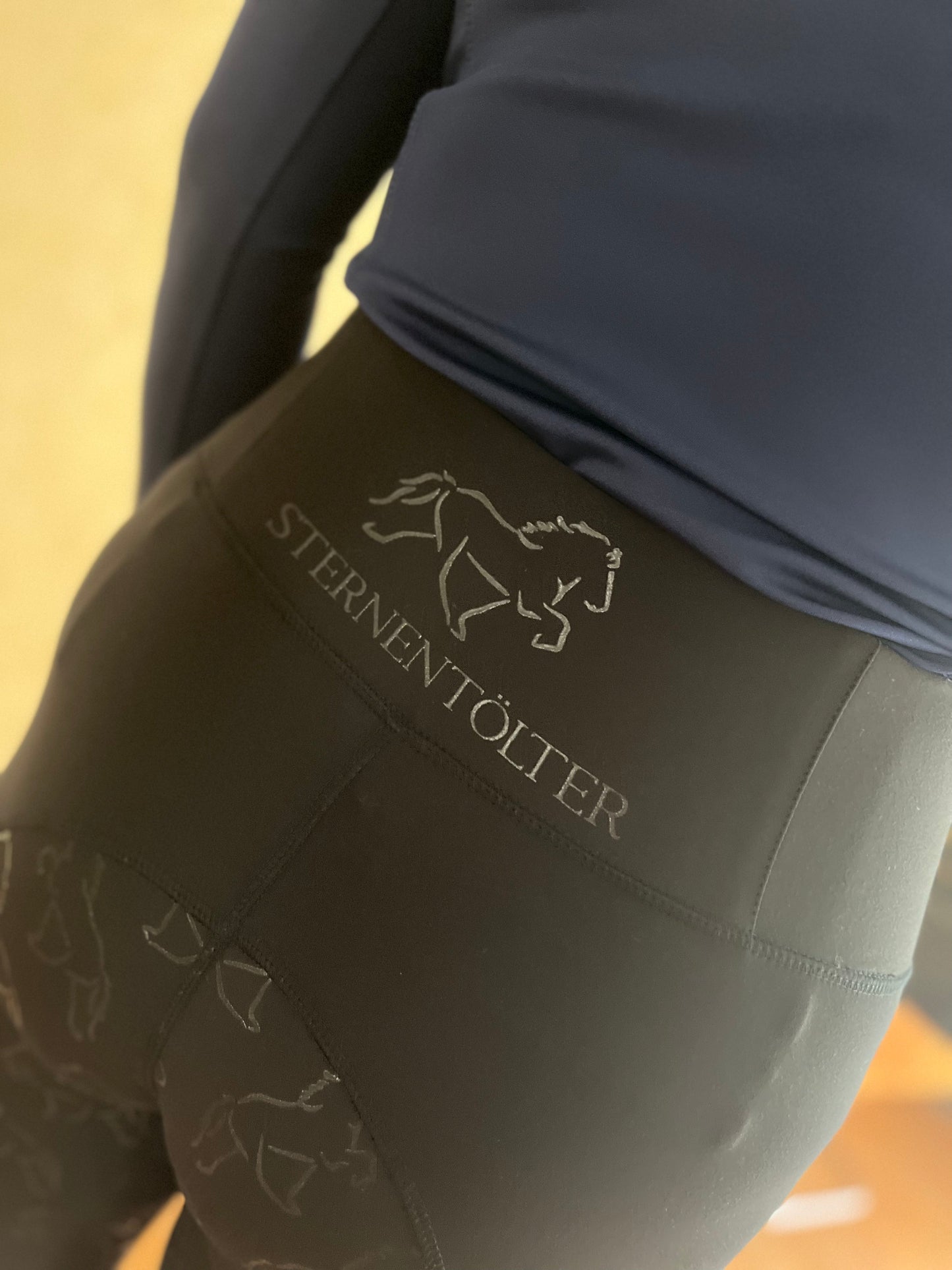 Reitleggings Schwarz Grip L