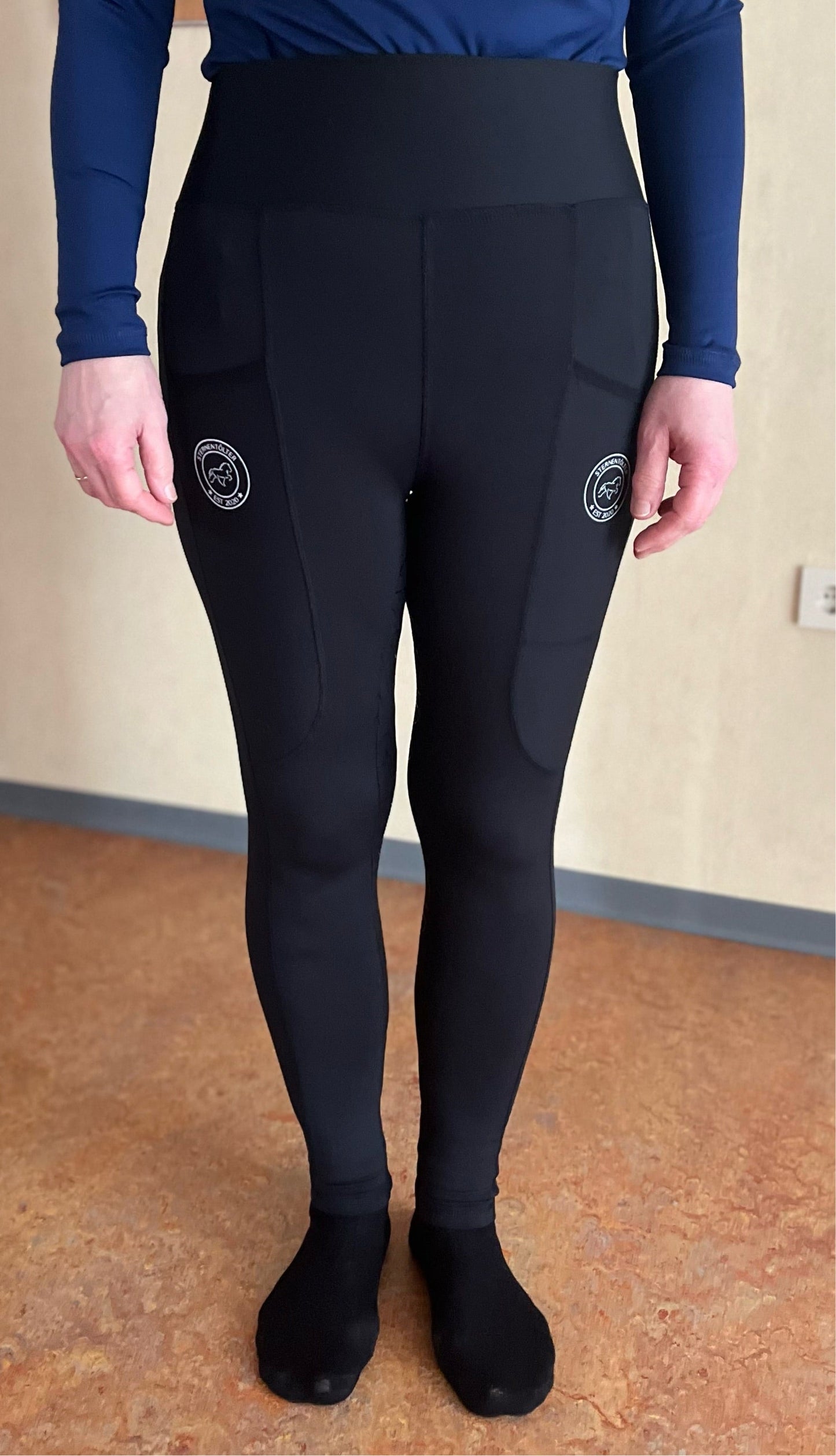 Reitleggings Schwarz Grip L