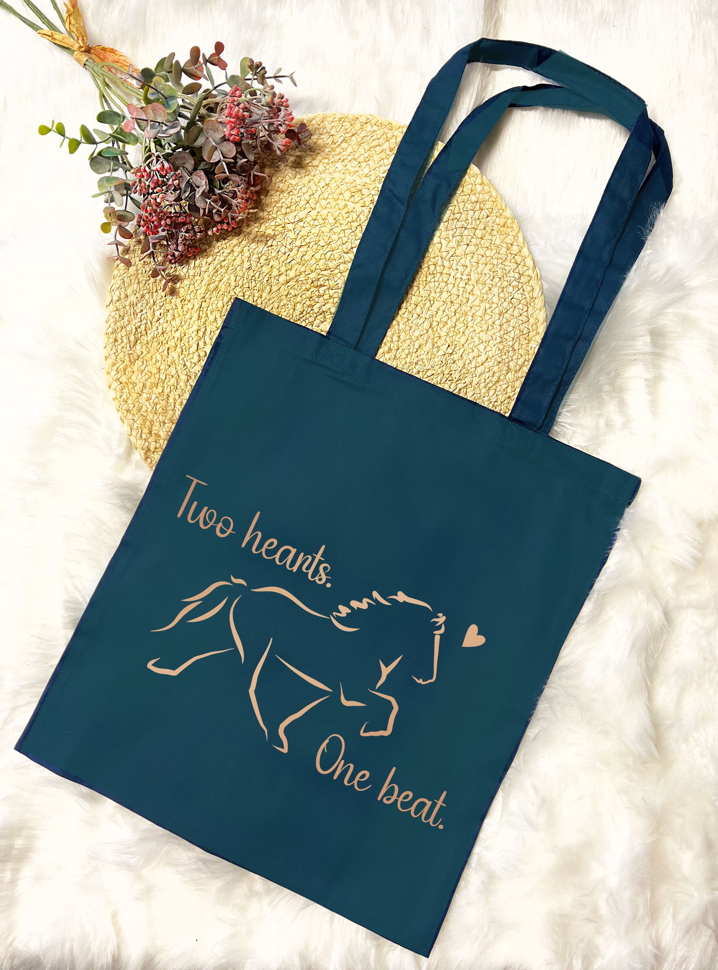 Baumwolltasche "Two hearts, one beat"