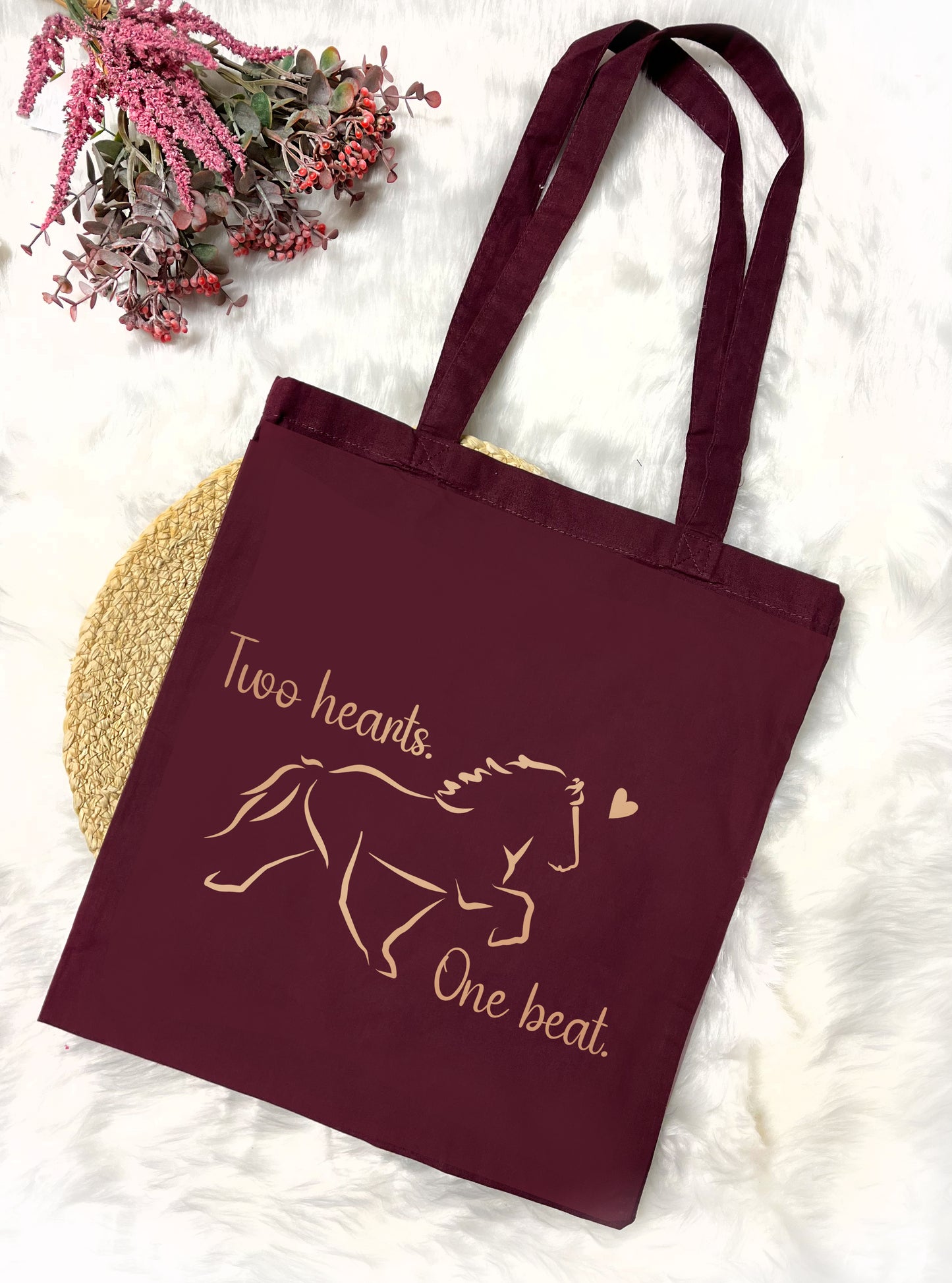 Baumwolltasche "Two hearts, one beat"