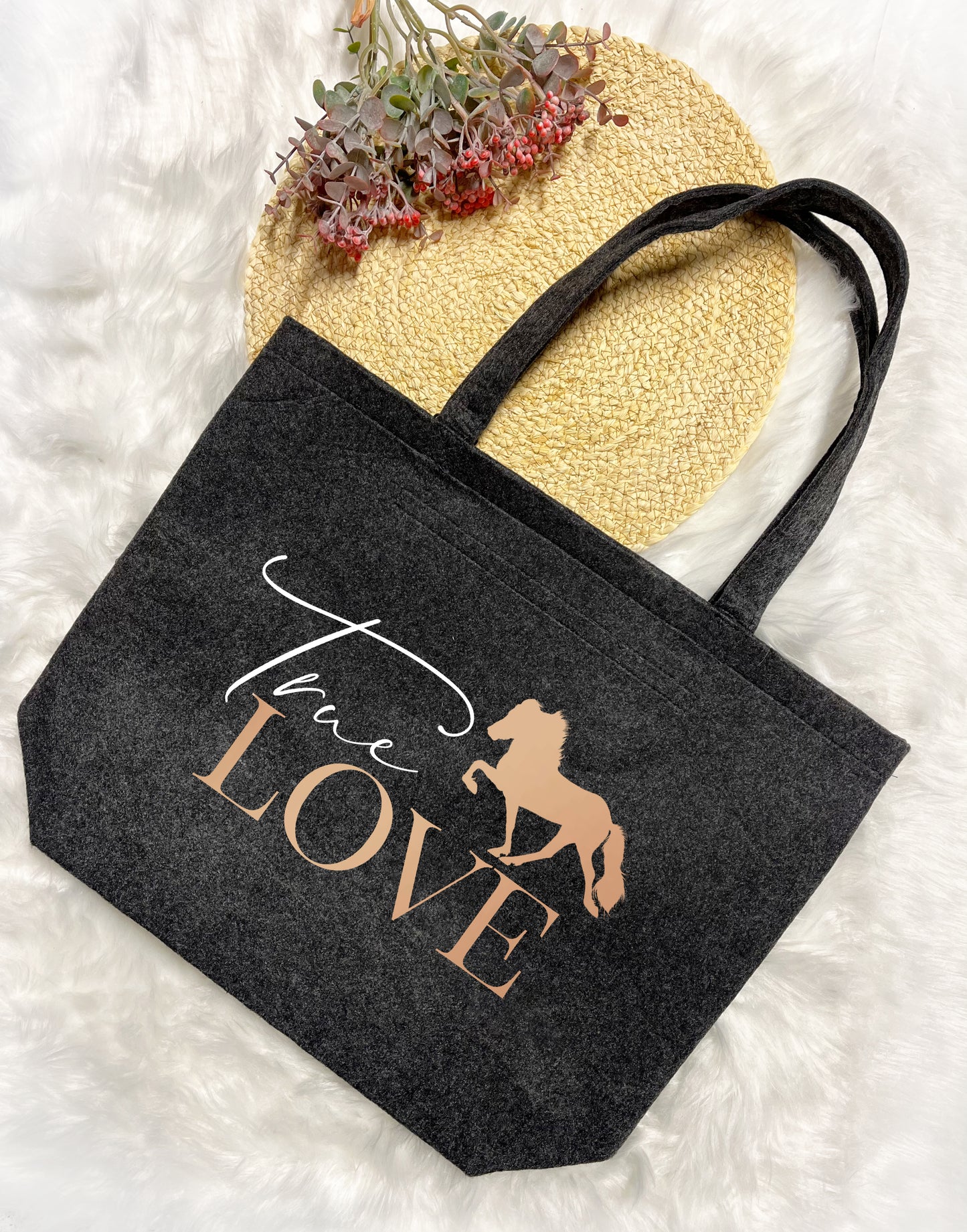 Sternentölter Isländer Tasche Shopper Filzshopper Islandpferd Tölter Geschenk