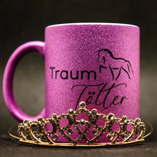 Glitzertassen, versch. Farben und Motive