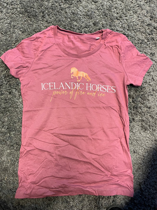 Damen-Shirt "Icelandic Horses mit Tölter" Hibiskus