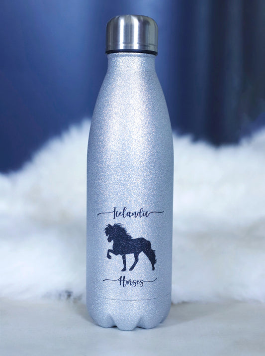 Thermosflasche "Icelandic Horses" Silber