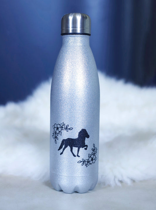 Thermosflasche "Blumentölter" Silber