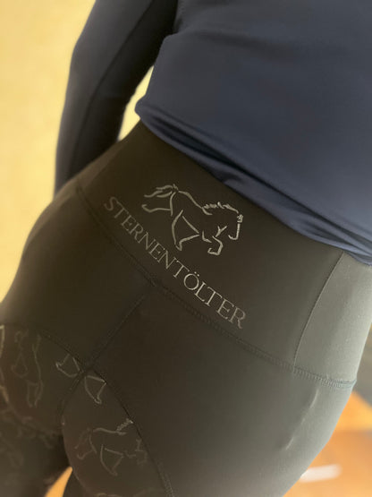 Reitleggings Schwarz Grip L