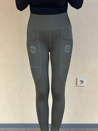 Reitleggings Olive Grip S - XL