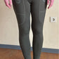 Reitleggings Olive Grip S - XL