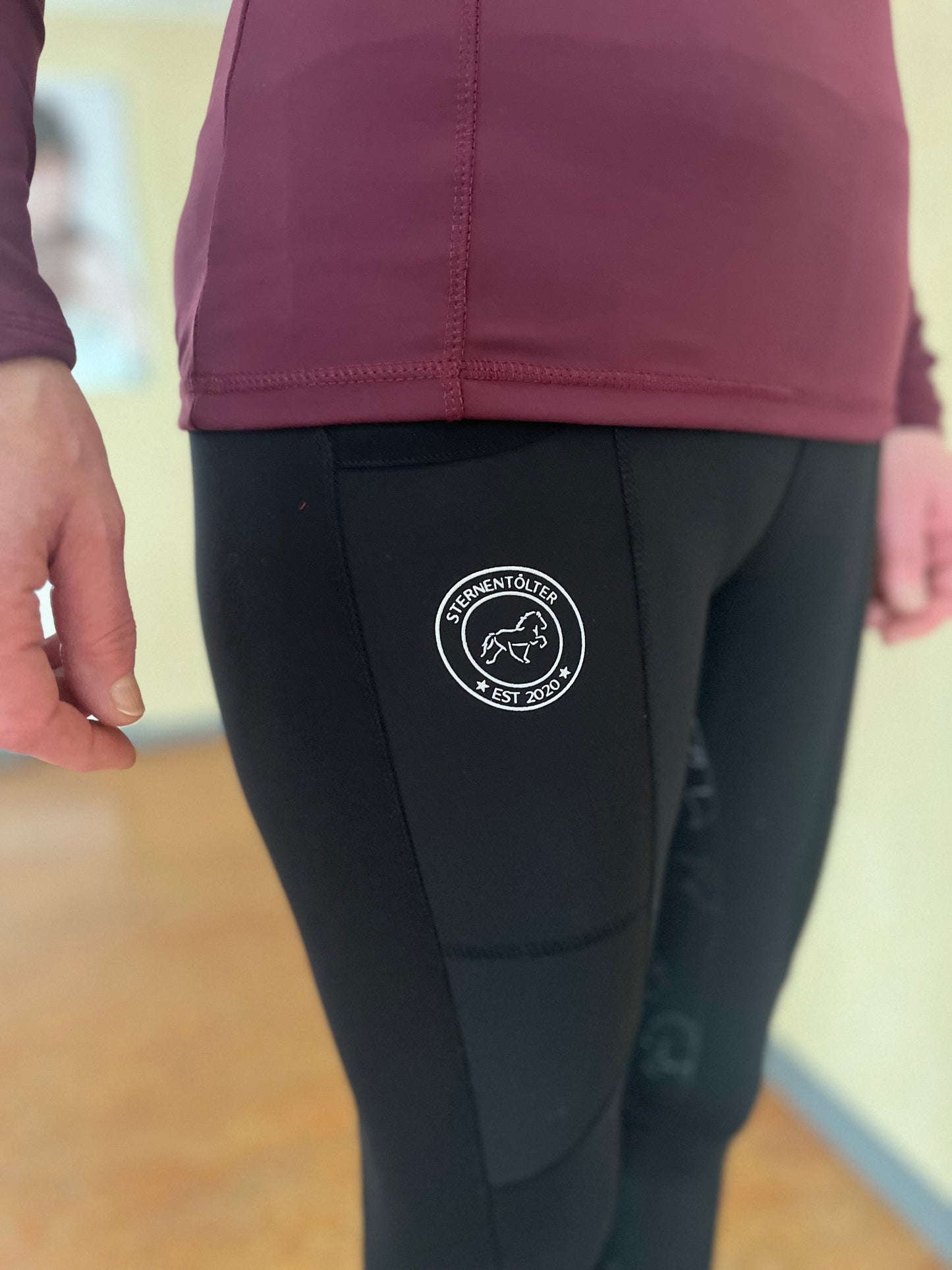 Reitleggings Schwarz Grip L