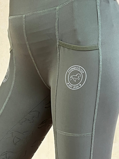 Reitleggings Olive Grip S - XL
