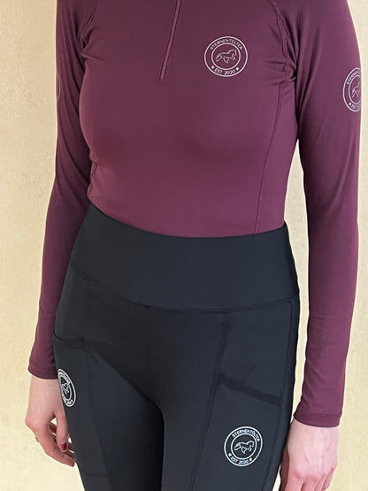 Funktionsshirt Langarm - Burgundy