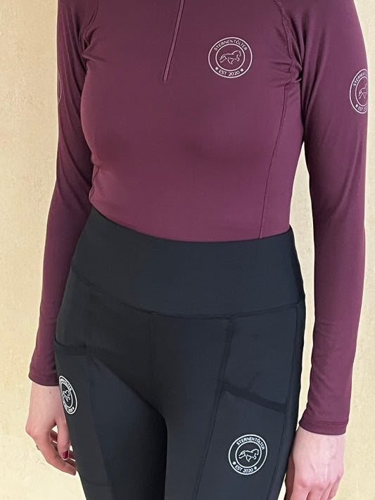 Funktionsshirt Langarm - Burgundy
