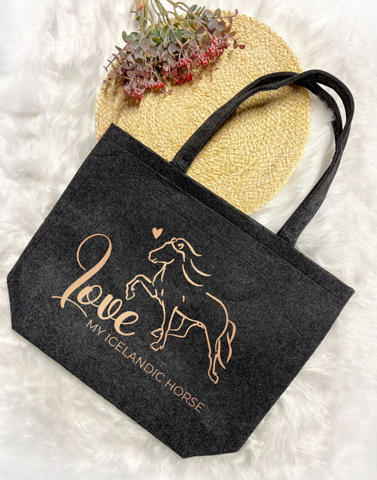Sternentölter Icelandic Horse Isländer Tölter Pferd Tasche Shopper Filzshopper Geschenkidee