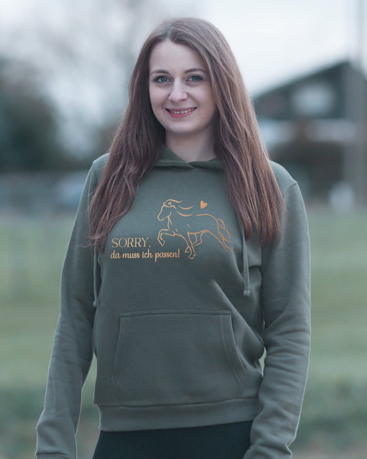 Damen-Hoodie "Sorry, da muss ich passen!"