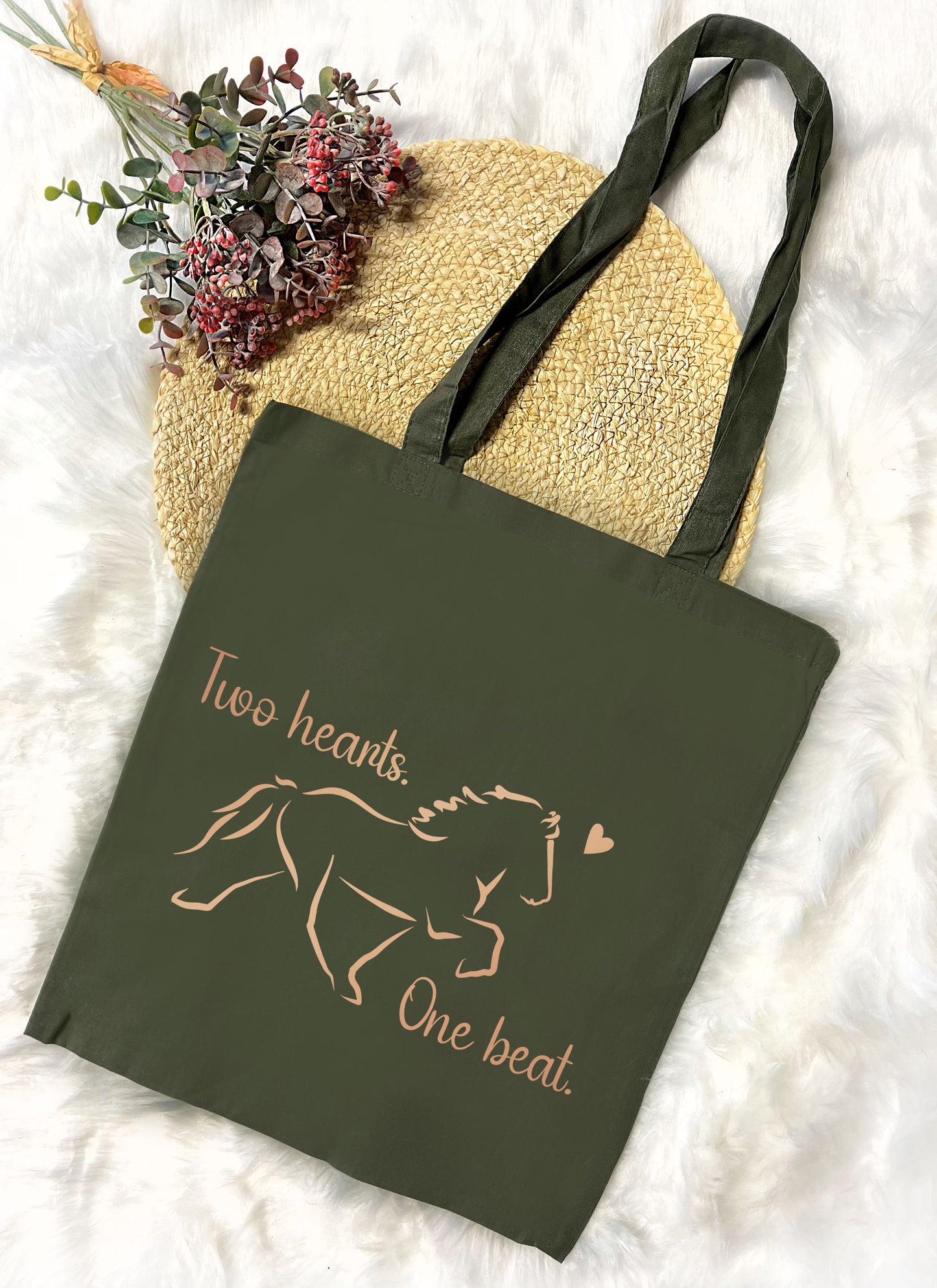 Baumwolltasche "Two hearts, one beat"
