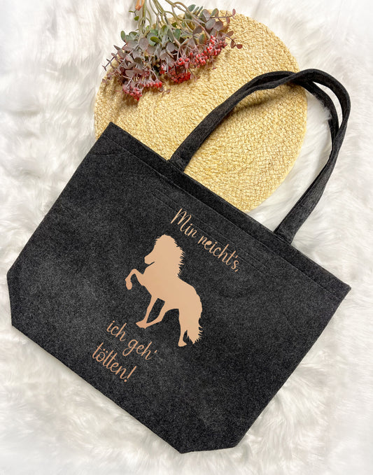 Sternentölter Isländer Islandpferd Tölter Shopper Filzshopper Tasche Geschenkidee
