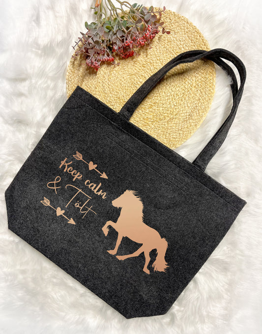 Keep calm and Tölt Sternentölter Isländer Islandpferd Tölter Pferd Geschenkidee Tasche Shopper